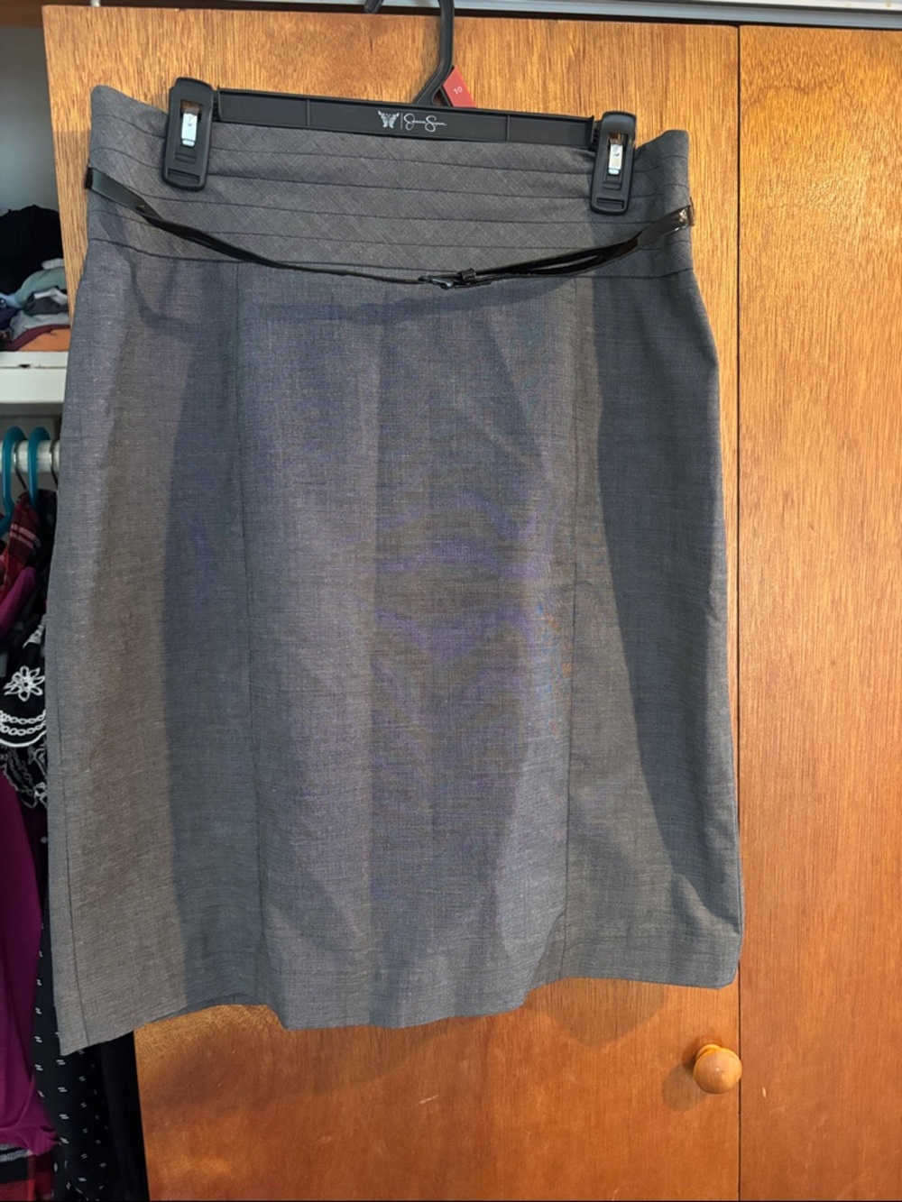 H&M Charcoal Gray Pencil Skirt with Waist Trim